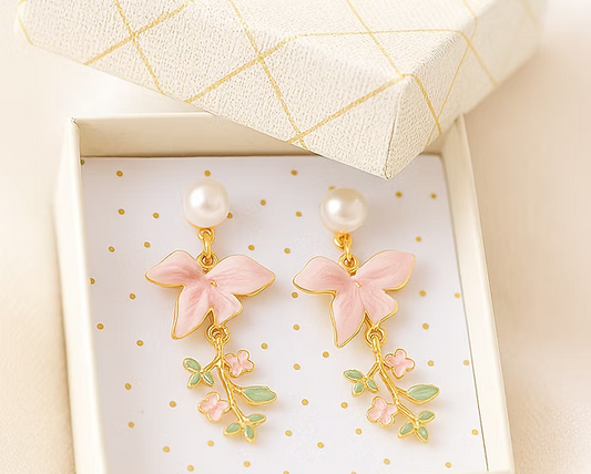 Blush of Spring Drop Earrings
