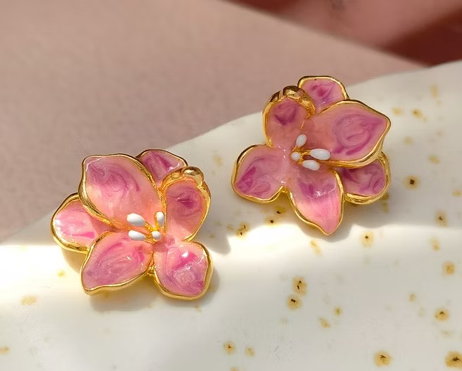 Plum Blossom Stud Earrings