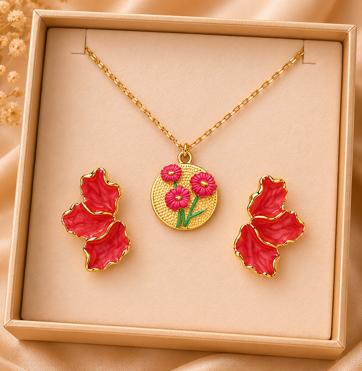 The Crimson Floral Set